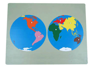 Kartpussel Världsdelarna 57.5 x 44.5 cm