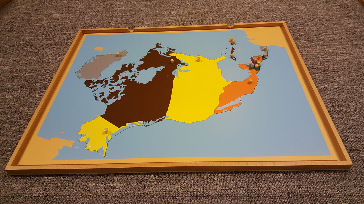 Map puzzle North America 57.5 x 44.5 cm + wooden box