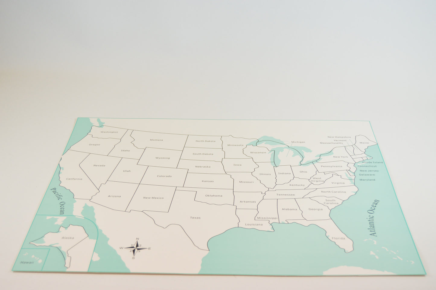 Kartpussel USA:s stater kontrollkarta med namn