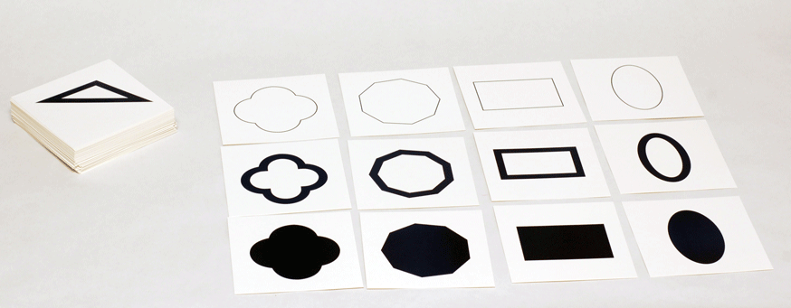 Geometric cards blue shapes