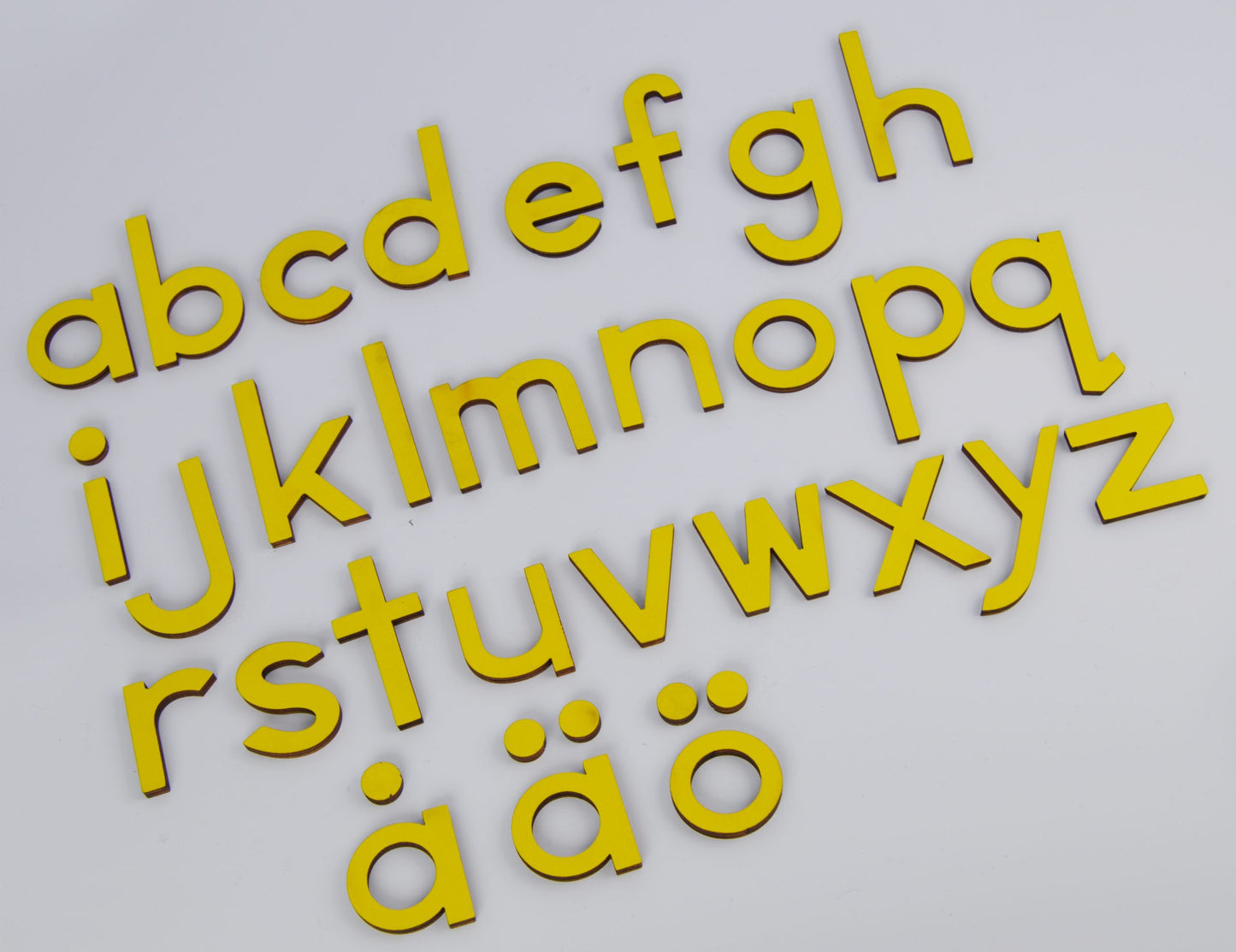 Lilla Rörliga Alfabetet gemener gult